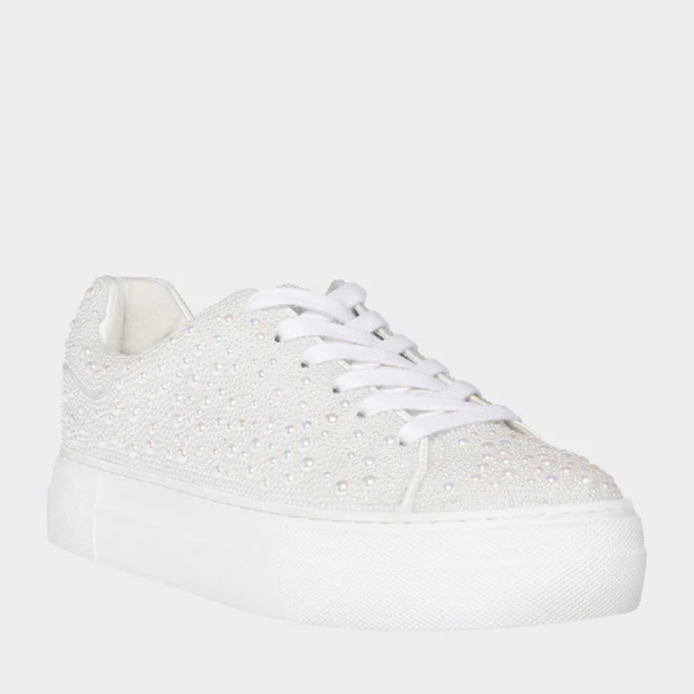 Betsey Johnson Sidney bridal sneakers - size 7.5 - ivory